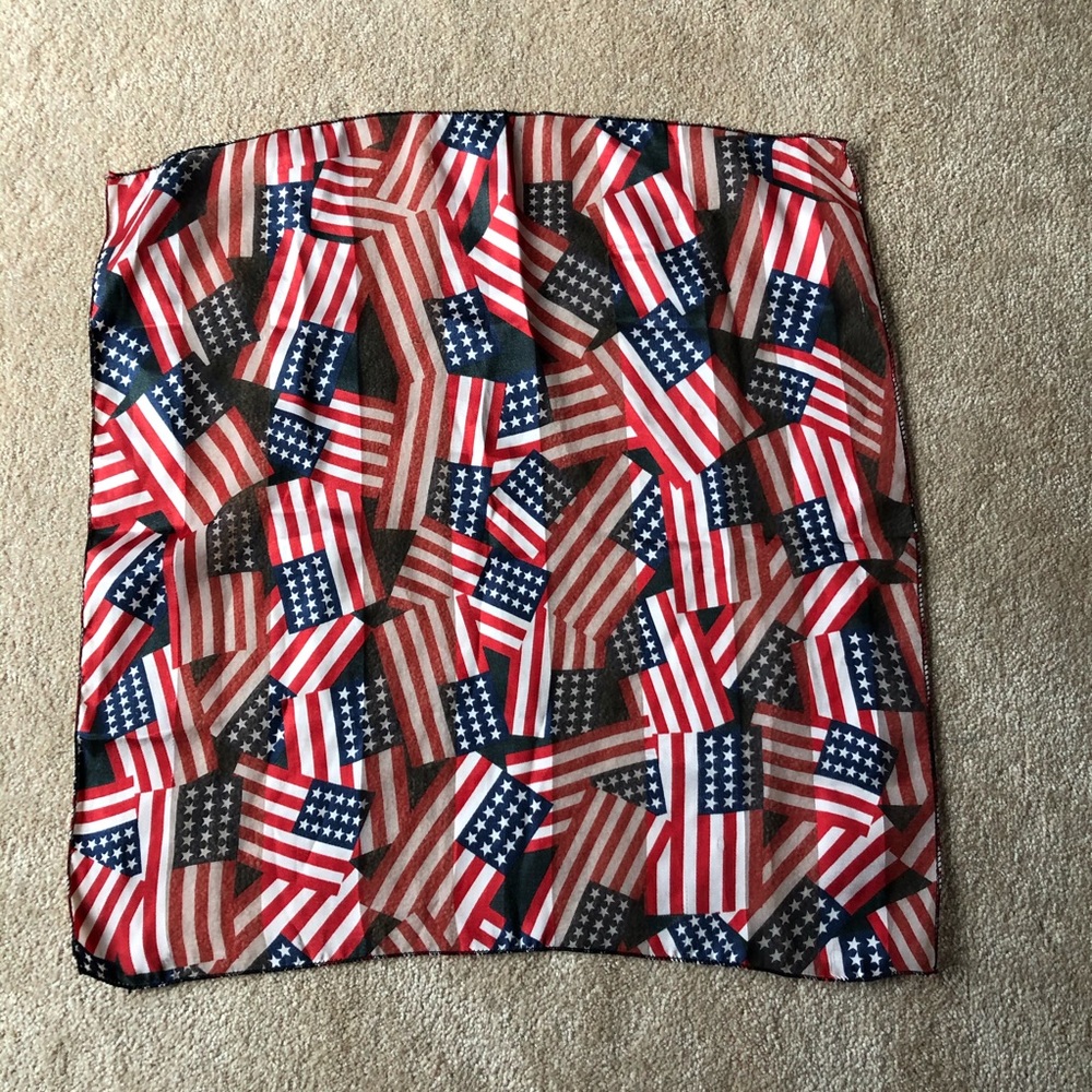 Sheer flag printed square scarf